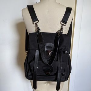 Vegan leather and nylon backpack
